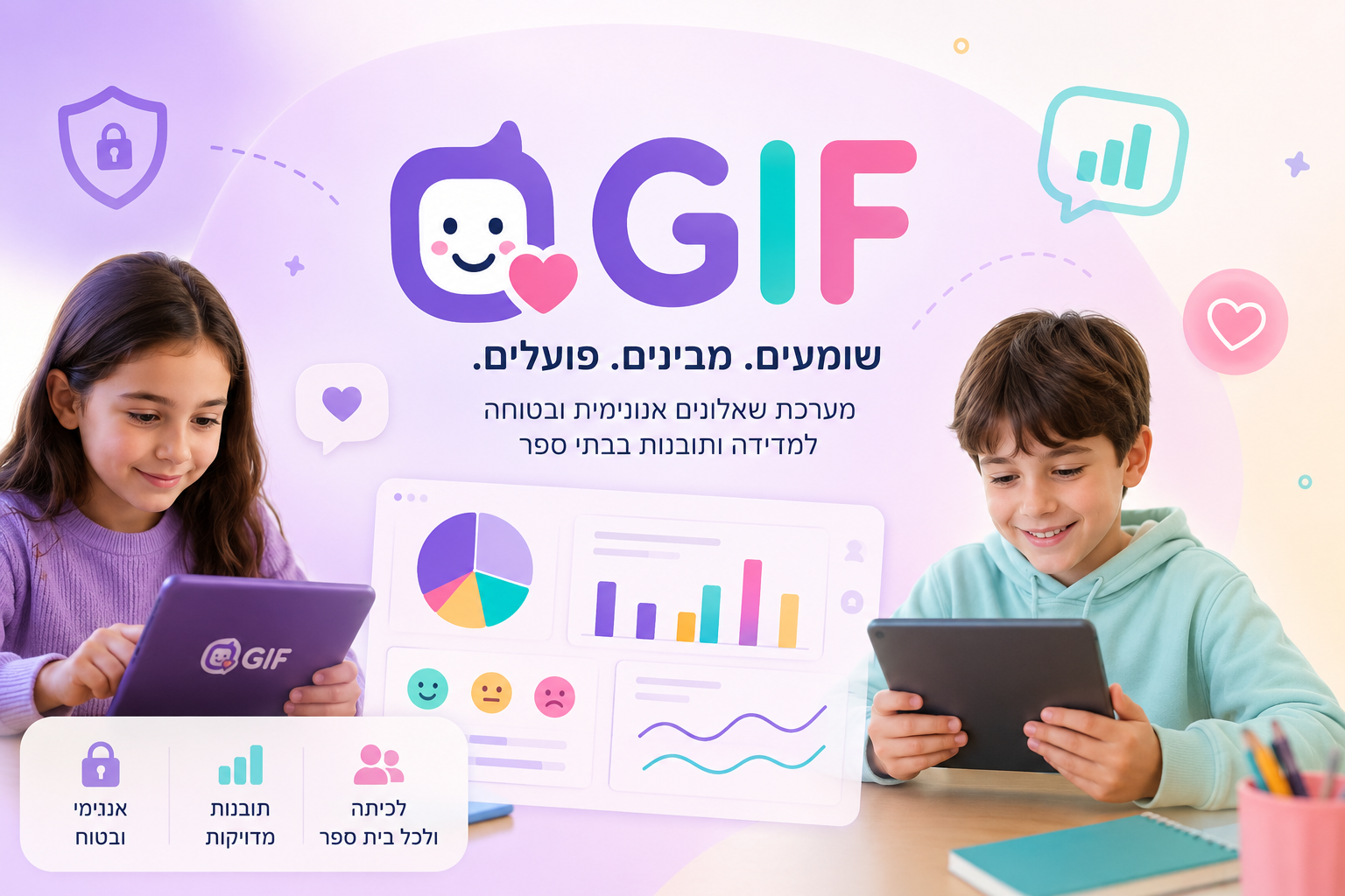 ילדים משתמשים במערכת GIF
